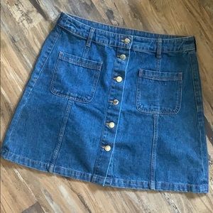 H&M Button Down Denim Skirt